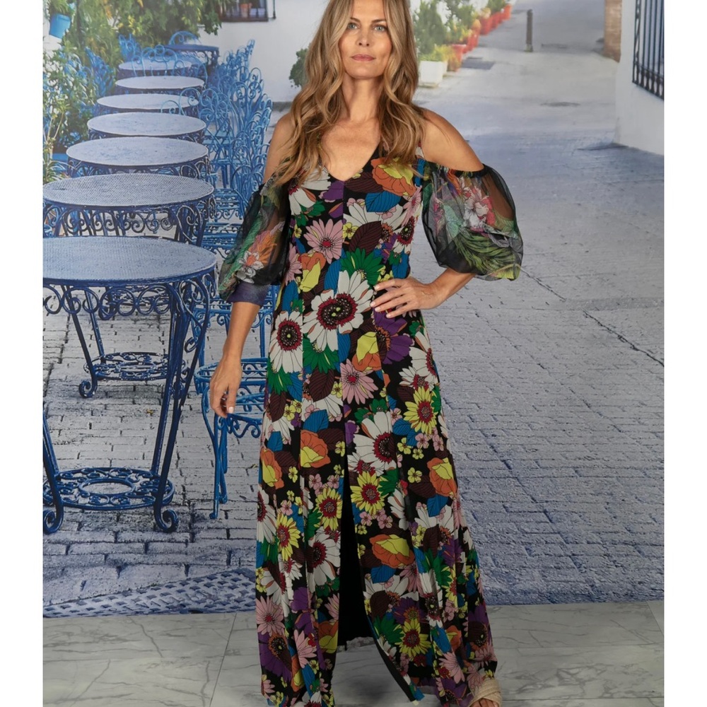 Floral Cold Shoulder Jumpsuit